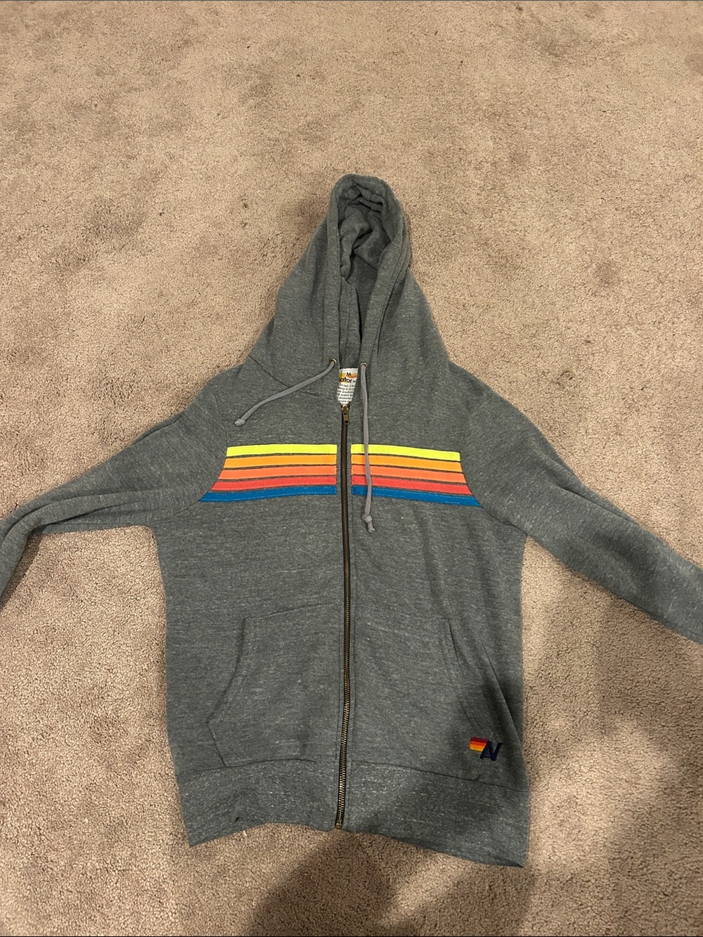 Aviator Nation 5-Stripe Zip Hoodie Woman’s Color Block Size Medium